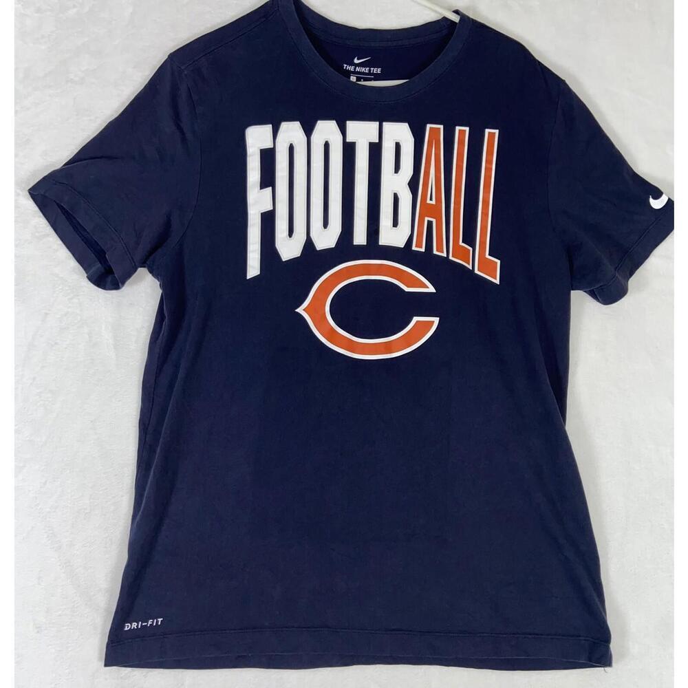 Chicago Bears Shirt Men's Large Blue NFL Equipment Football Print Nike Dri-Fit